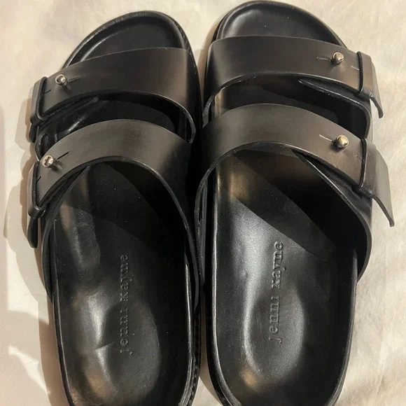Jenni Kayne Double Strap Black Sandals - Picture 6 of 16